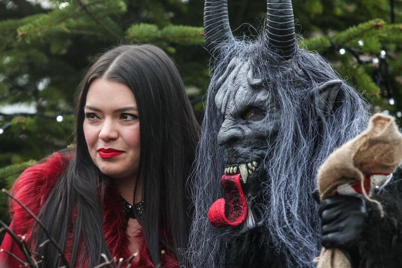 People dressing up as the character for the 2016 Krampus Run. 
w164802z