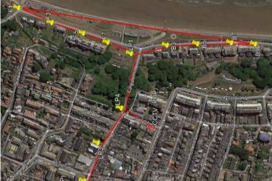 WiFi 'access point' location plan.  Filey Town Council