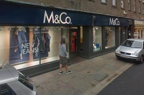 Whitby's M&Co store on Baxtergate - all UK M&Co stores will soon close, the company has announced.
picture: Google images
