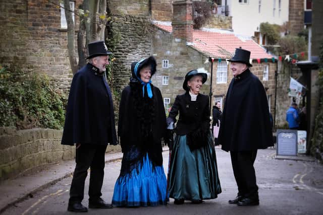 Robin Hoods Bay Victorian Weekend - people enjoying a morning stroll.
picture: Richard Ponter