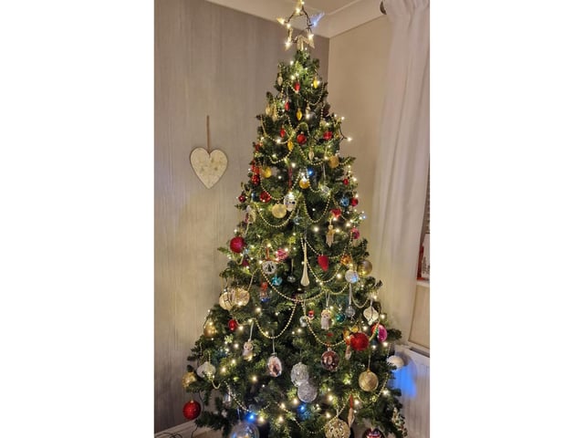 This Whitby resident's tree is covered in eclectic baubles and beads.