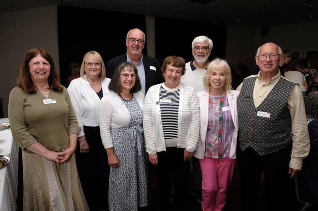 A mixed group of former Scarborough grammar school pupils and partners