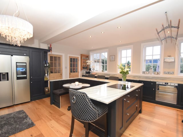 The super-stylish living kitchen within the property.