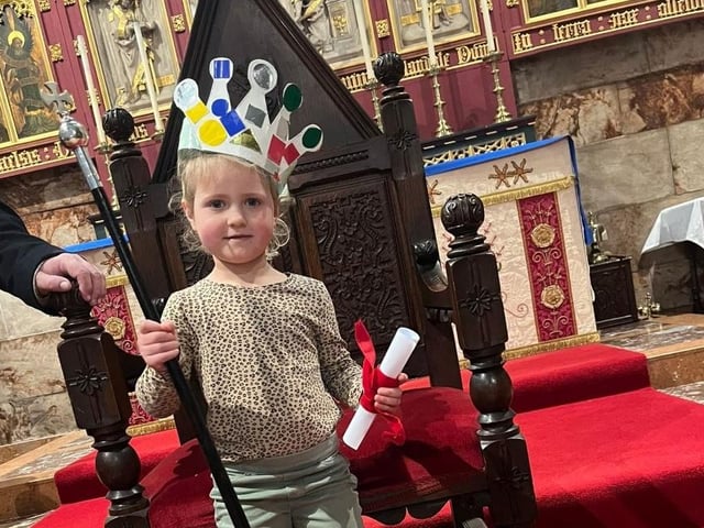 Proudly holding the sceptre