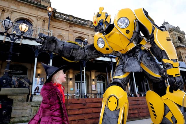 Meeting the Bumble Bee robot.