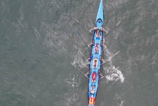 Whitby Coastal Rowing Club teenager Harry Morley in action at the British Coastal Rowing Championship.