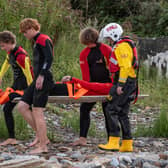 Staithes and Runswick RNLI crews in joint training with lifeguards.