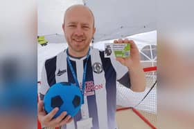North Yorkshire Council’s partnership development officer, Matt Read, who is encouraging people to improve their numeracy skills by having some football fun.