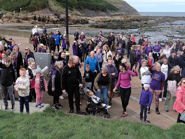 People get ready for the walk.
picture: Richard Ponter