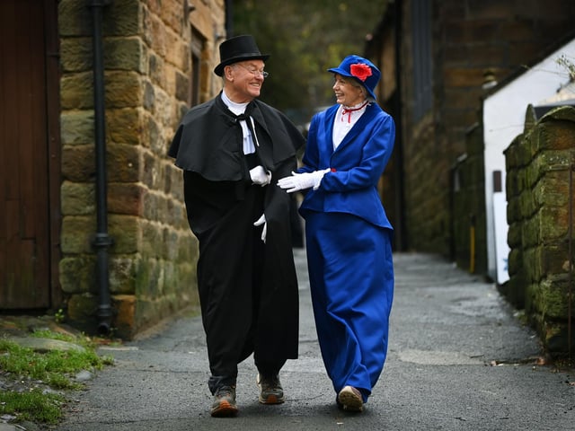 Richard Rybis and Sue Wallis at the seaside village's big festive event. Picture: Jonathan Gawthorpe