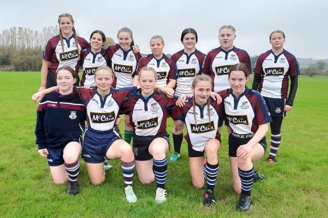 The combined Scarborough RUFC and Driffield RUFC Girls Under-16s team at West Park Leeds