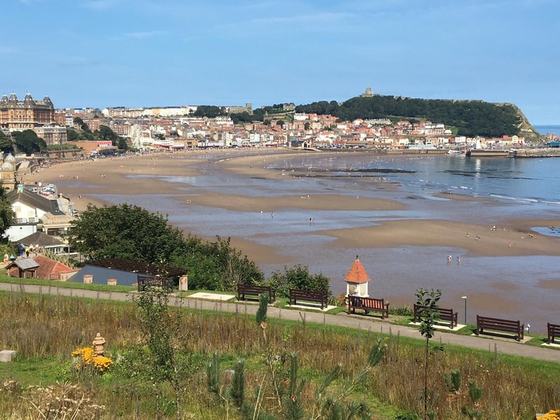 Scarborough at low tide, by Angela Gridley.