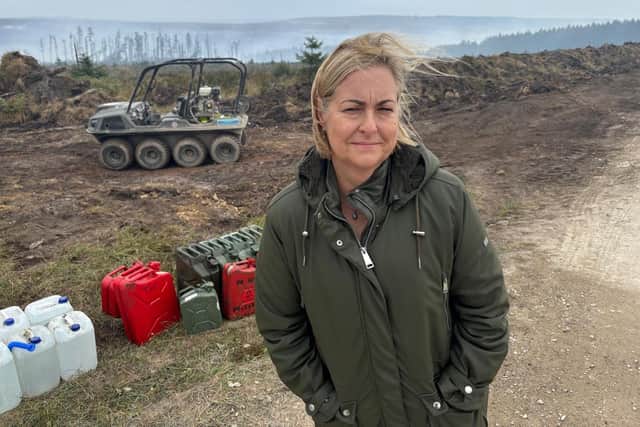 Alison Hume, Scarborough and Whitby MP, at the fire-scorched North York Moors.