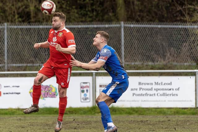 Andy Norfolk wins a header in the draw at Ponte.