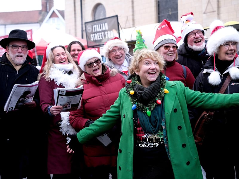 The choir singing away.