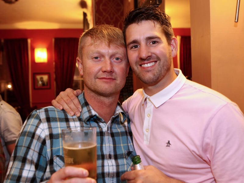 Daws & Geoffrey enjoying a lad's night out in the Old Vic.