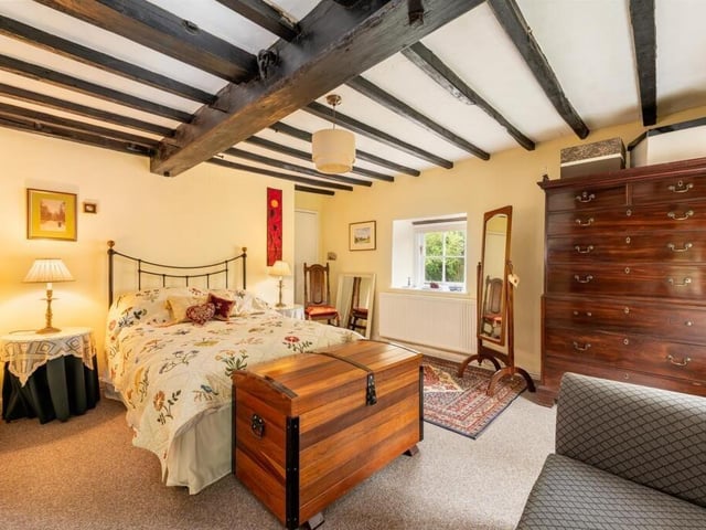 A bedroom with beams - all the five bedrooms have individual character.