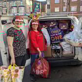 Scarborough landlords deliver Christmas - L-R - Ellen Senior - manager at The Whitby Way, Chantelle Mainprize - barmaid at The Ship, Ladlords Tammy Goldstone and Ian Smith.