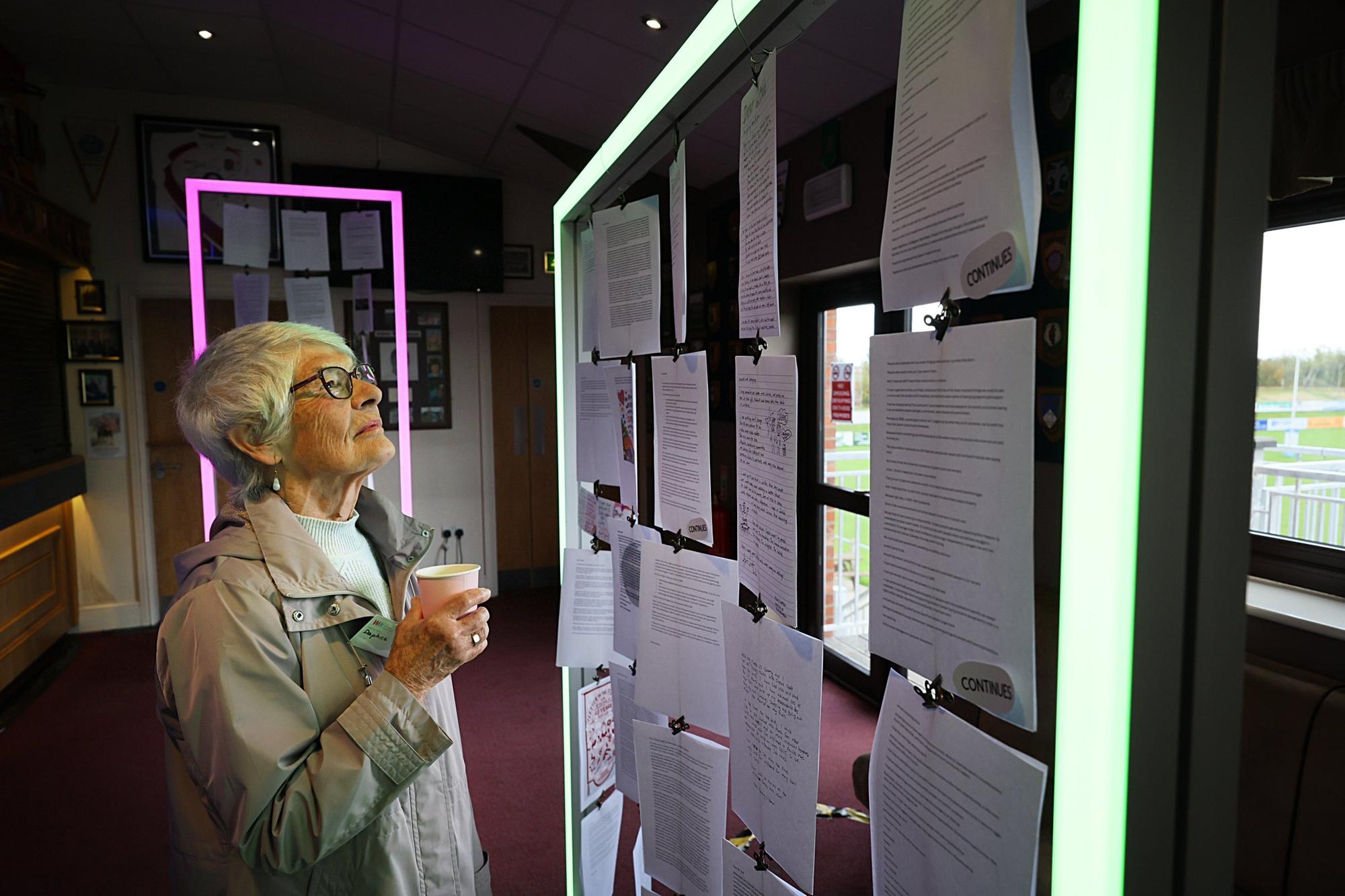 Enjoying the 'Letters to the Future' exhibition. Photo: Richard Ponter