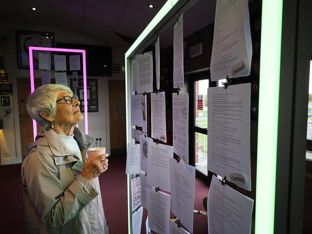 Enjoying the 'Letters to the Future' exhibition. Photo: Richard Ponter