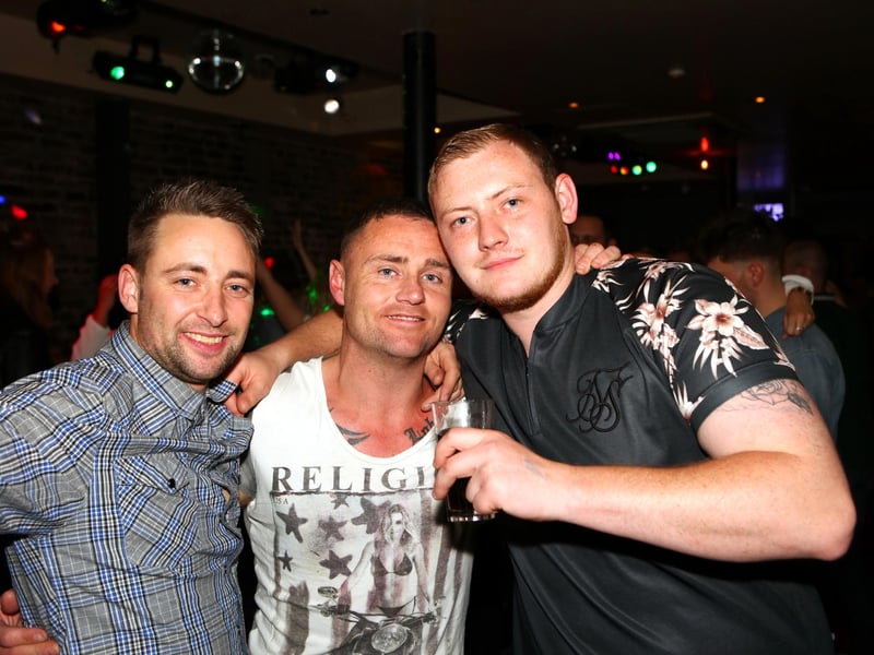 Dave, Damien & Luke soak in the atmosphere inside Blue Lounge