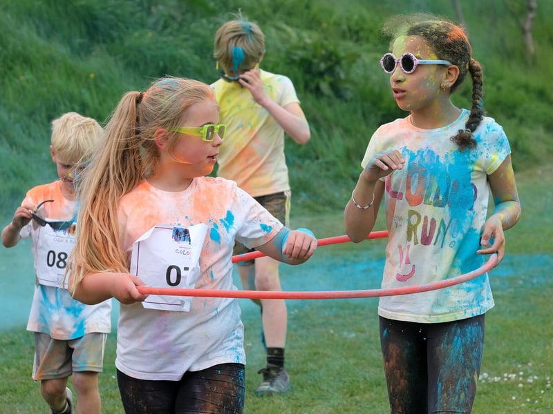 Having fun at the colour run