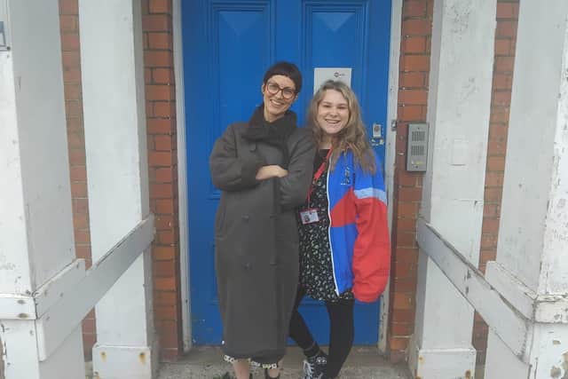 Staff outside the Mencap building