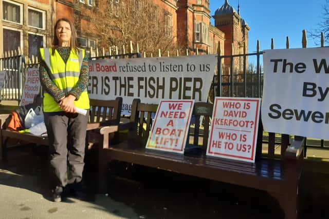 Michelle Richardson, United Scarborough, outside the West Pier meeting. picture: LDRS/Anttoni Numminen