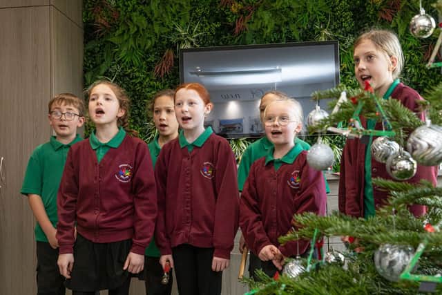 Pupils at Overdale Community Primary School performing for Lovell Later Living residents