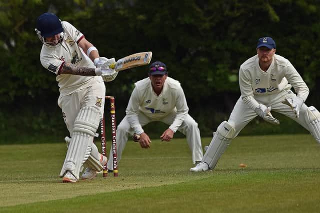 Staxton opener Jack Pinder in action during his fine 80 in the win against Sherburn. Photos by Simon Dobson