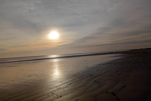 Shelagh E Wallace captures the sun above Wilsthorpe beach.