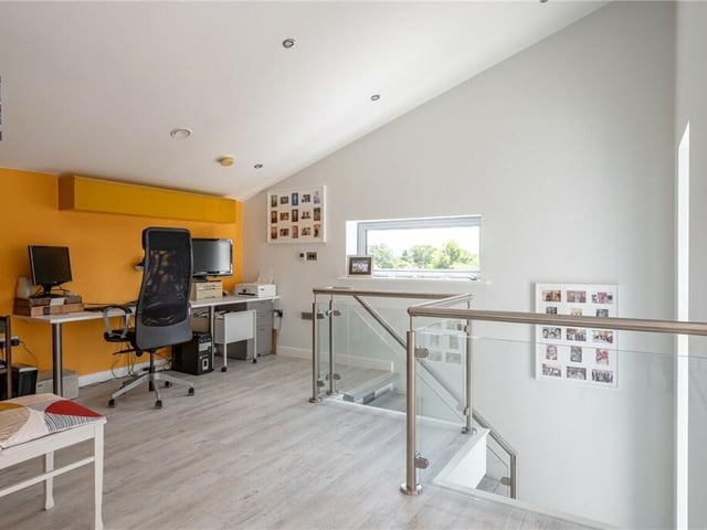 Mezzanine space for study or home office.