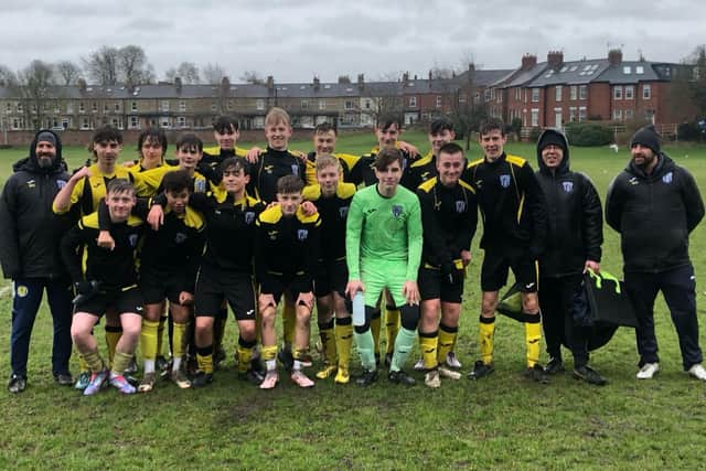 Scalby U16s won at Hamilton to earn the title as Invincibles in the York Youth Football League.