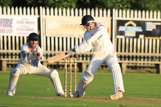 Opening batsman Ben Jackson hits out for Brid 2nds.