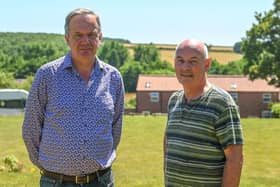 NIMBYs Rob Booth (left) and Brendan McEvoy (right), both opposed the plan, which proposed to erect six wind turbines near Bridlington.