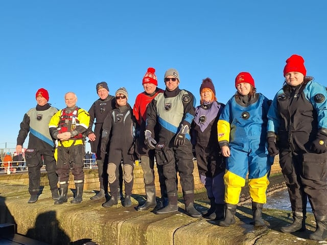 Whitby Diving Club helping with the Boxing Day dip safety cover.
picture submitted by Brian Clarkson.