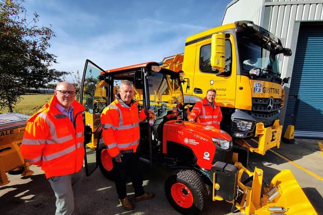 From left, parks and grounds area manager, Tim Allison, executive member for highways and transport, Cllr Malcolm Taylor, and head of highway operations, Nigel Smith. Image: North Yorkshire Council