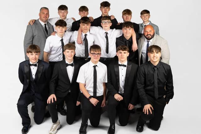 The Hawkes 360 Under-15s squad line up.