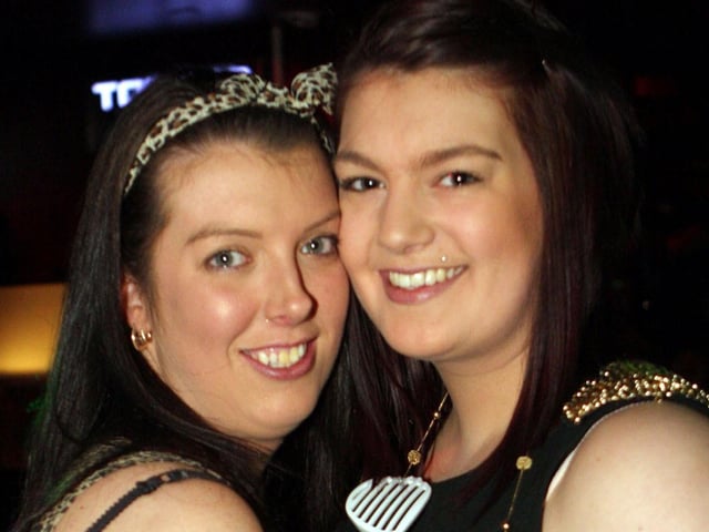 Kelly and Emily in Blue Lounge.