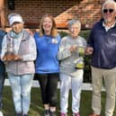 Borough vice-president Caroline Watson presenting the prizes at the Nalton Pairs final.