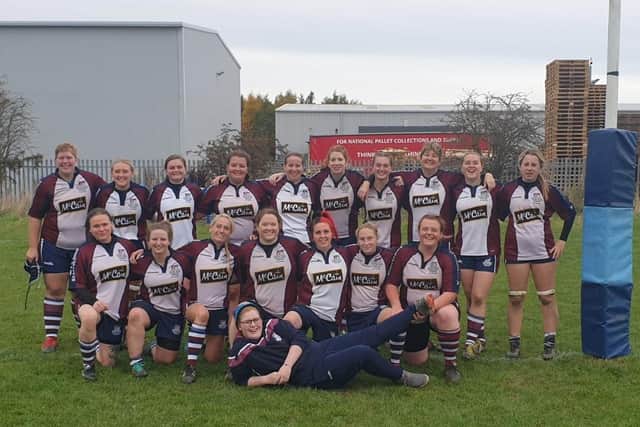The Scarborough RUFC Valkyries, pictured in 2023, are ready to step on the hallowed turf of Twickenham