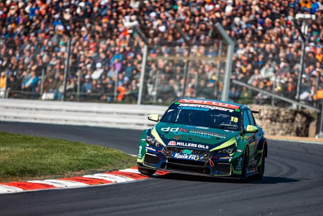 Senna Proctor in action at the Brands Hatch finale of the BTCC season. Photo by Mat Acton Photography