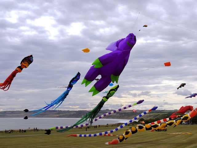 Kites fill the sky...