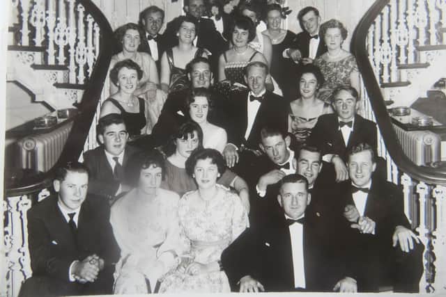 Lifelong club supporter Cath Cussons's mother, Margaret Earnshaw, is featured on this shot of the club’s dinner dance in December 1959, sat on the stairs at the Royal Hotel, Scarborough. All three of Cath’s daughters have been members of the club over the years.
