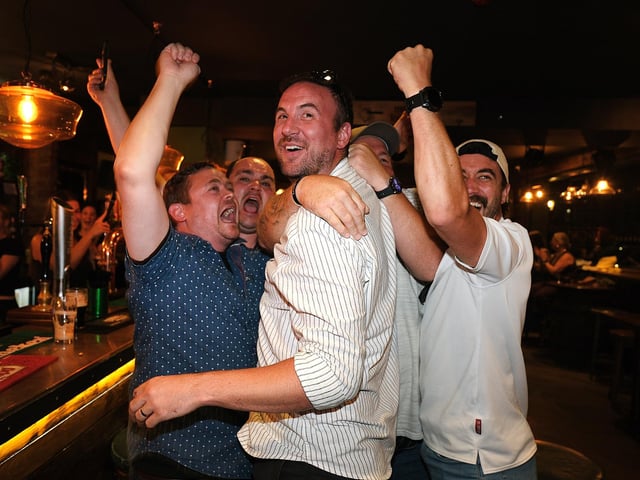 Fans in McGinty's cheering on England. photo: Richard Ponter
