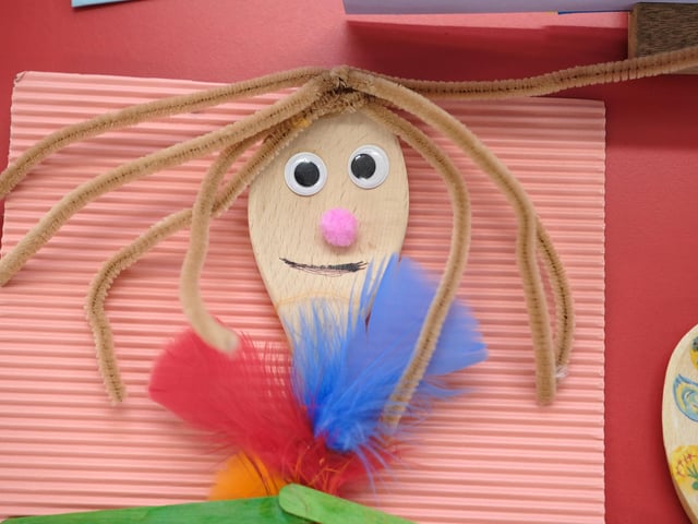 A creative wooden spoon.
