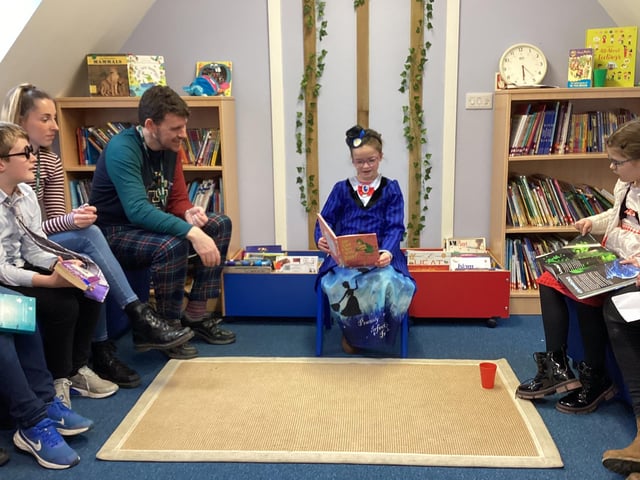 Youngsters enjoy reading books at St Hedda's RC School, Egton School.