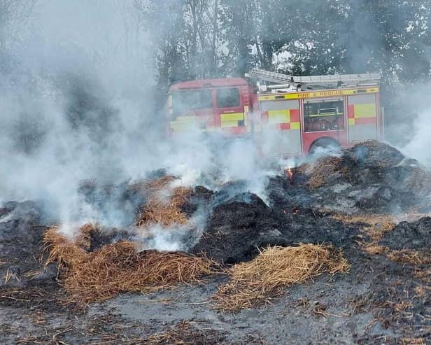 The barn fire in Middleton. Image:Pickering Fire Station