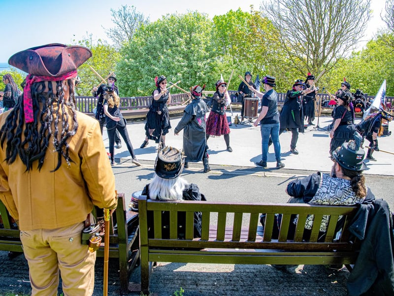 Raven Morris perform at the Steampunk Weekend in Filey.