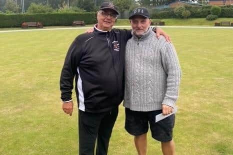 Hunmanby Drawn Pairs Merit runners-up Stuart Thompson & Gary Thornton.
